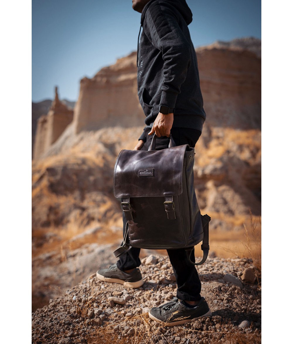 Clayton Vintage Crazy Horse Leather Backpack Alaskan Leather Company